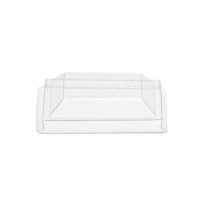 Mini Serve Square Clear Plastic Lid - Fits Tall Geometric Cup - 100 count box