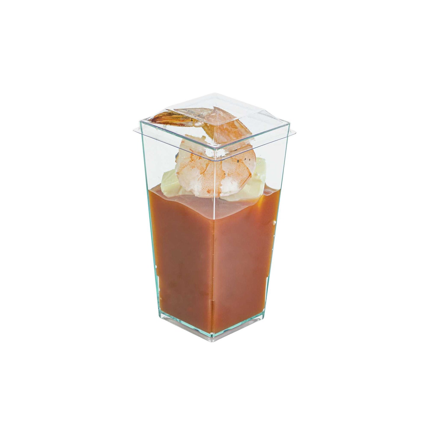 Mini Serve Square Clear Plastic Lid - Fits Tall Geometric Cup - 100 count box
