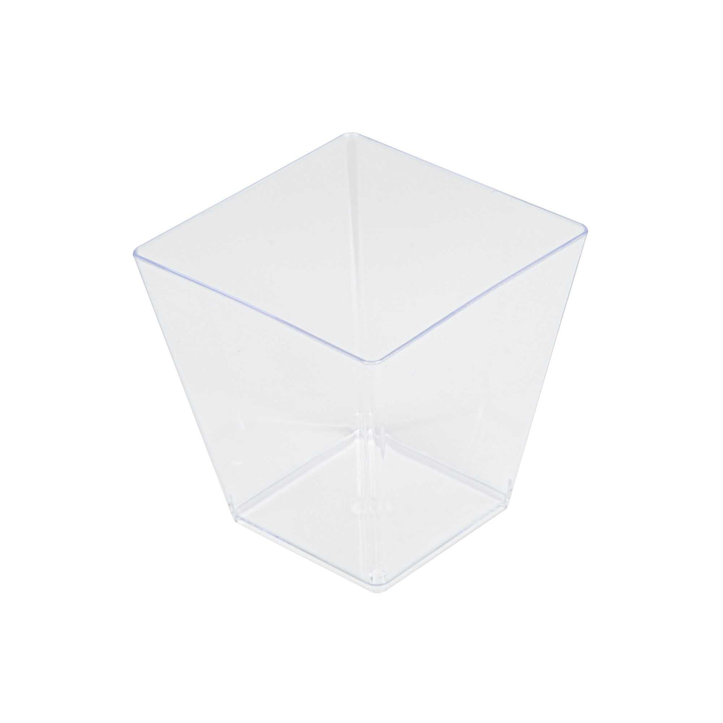 Mini Serve 8 oz Square Clear Plastic Large Kova Cup - 2 3/4" x 2 3/4" x 2 3/4" - 20 count box