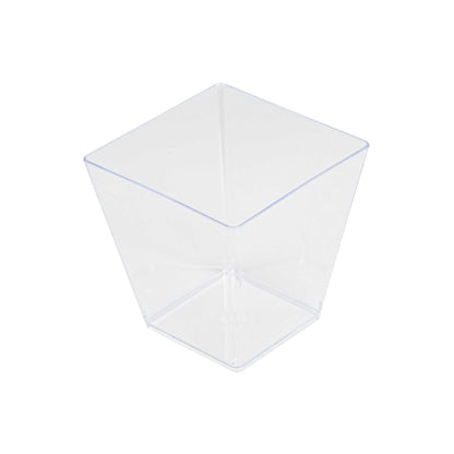 Mini Serve 8 oz Square Clear Plastic Large Kova Cup - 2 3/4" x 2 3/4" x 2 3/4" - 20 count box