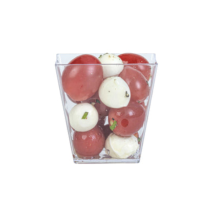 Mini Serve 8 oz Square Clear Plastic Large Kova Cup - 2 3/4" x 2 3/4" x 2 3/4" - 20 count box