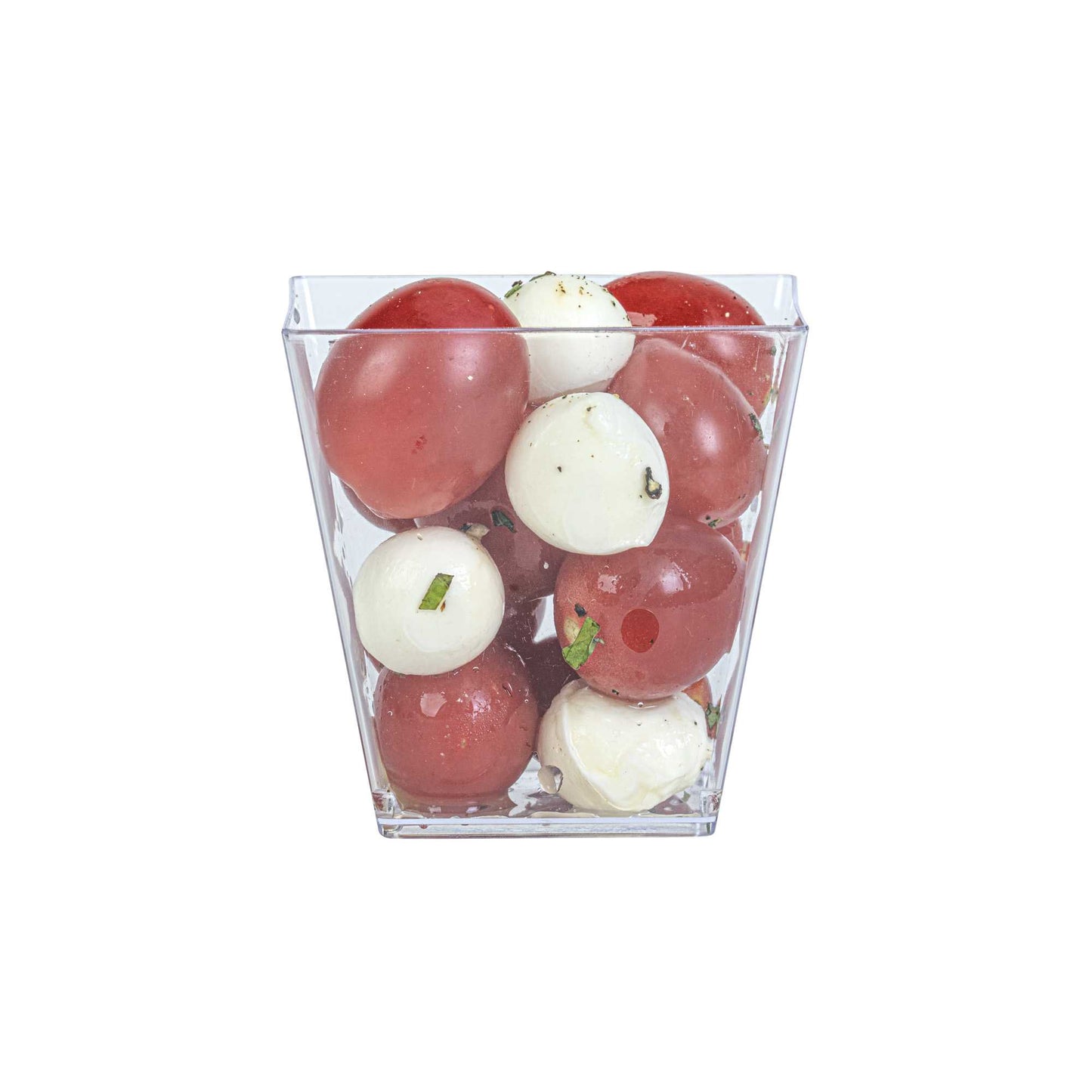 Mini Serve 8 oz Square Clear Plastic Large Kova Cup - 2 3/4" x 2 3/4" x 2 3/4" - 100 count box