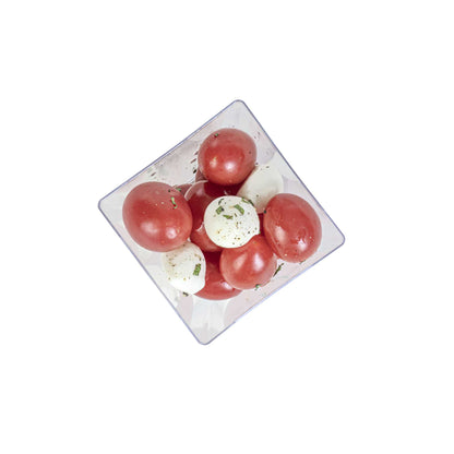 Mini Serve 8 oz Square Clear Plastic Large Kova Cup - 2 3/4" x 2 3/4" x 2 3/4" - 100 count box