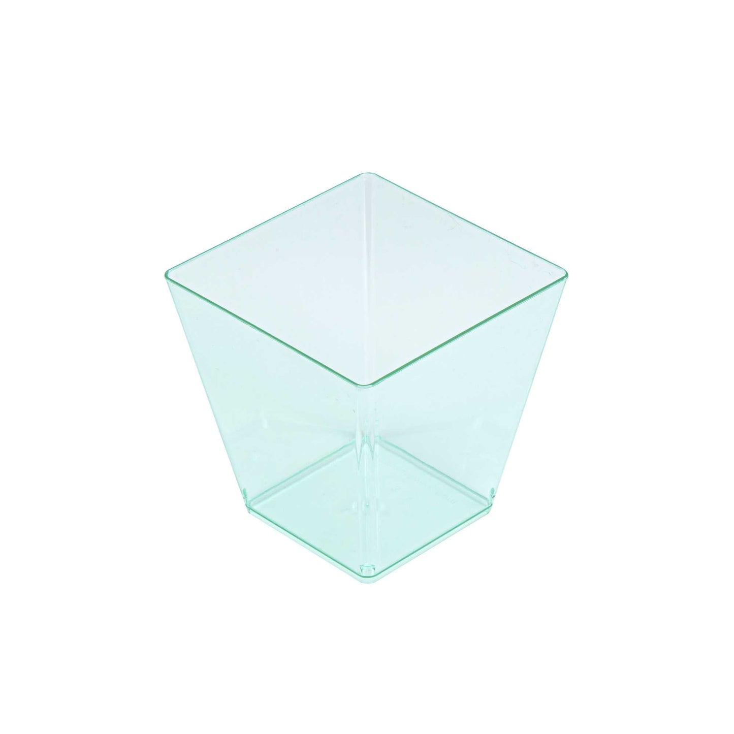 Mini Serve 8 oz Square Seagreen Plastic Large Kova Cup - 2 3/4" x 2 3/4" x 2 3/4" - 20 count box
