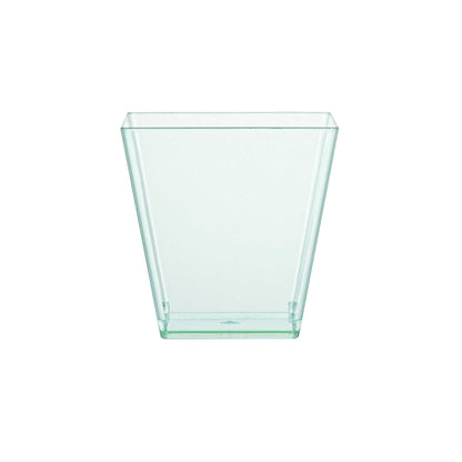 Mini Serve 8 oz Square Seagreen Plastic Large Kova Cup - 2 3/4" x 2 3/4" x 2 3/4" - 20 count box