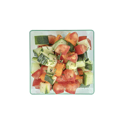 Mini Serve 8 oz Square Seagreen Plastic Large Kova Cup - 2 3/4" x 2 3/4" x 2 3/4" - 100 count box
