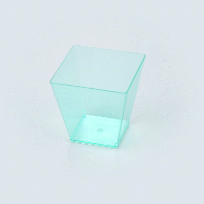 Mini Serve 8 oz Square Seagreen Plastic Large Kova Cup - 2 3/4" x 2 3/4" x 2 3/4" - 100 count box