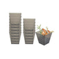 Mini Serve 8 oz Square Smoked Gray Plastic Large Kova Cup - 2 3/4" x 2 3/4" x 2 3/4" - 100 count box
