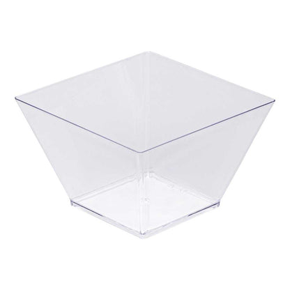 Mini Serve 16 oz Square Clear Plastic Large Kova Bowl - 4 1/4" x 4 1/4" x 3" - 25 count box