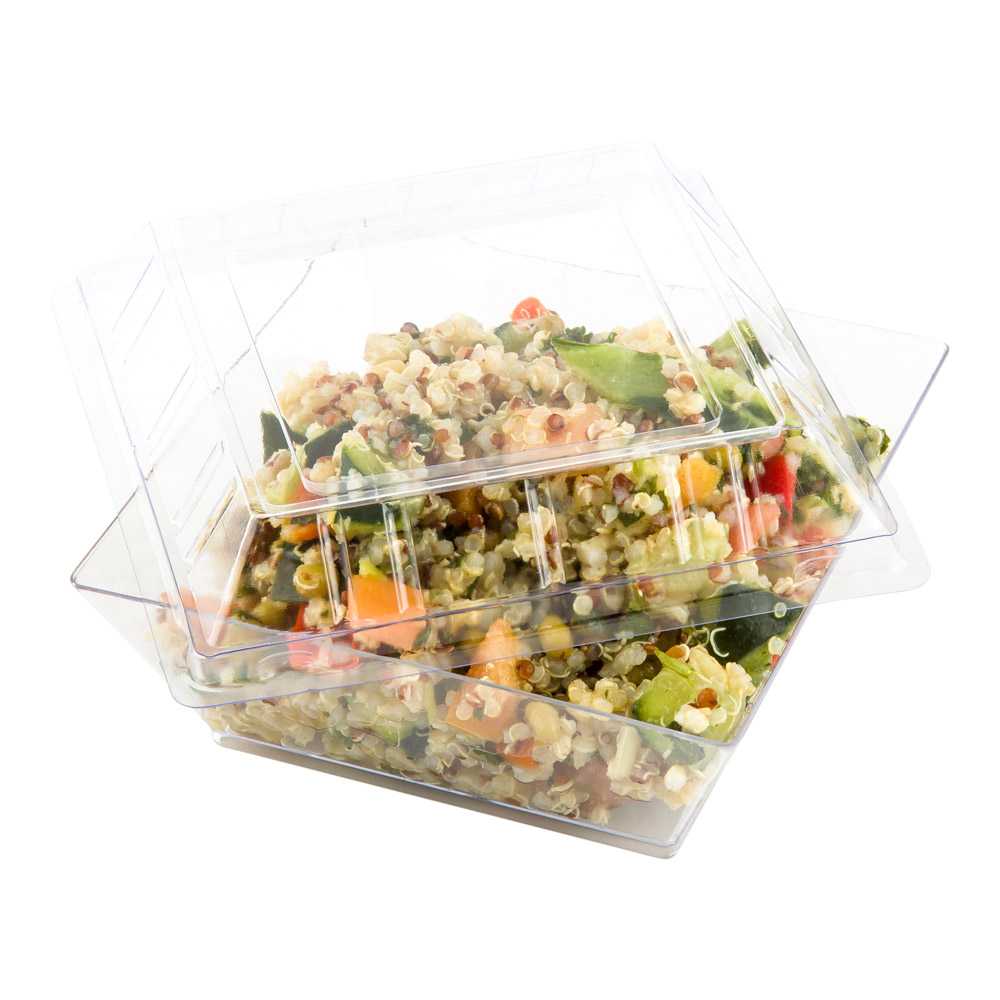 Mini Serve Square Clear Plastic Lid - Fits Large Kova Bowl - 100 count box