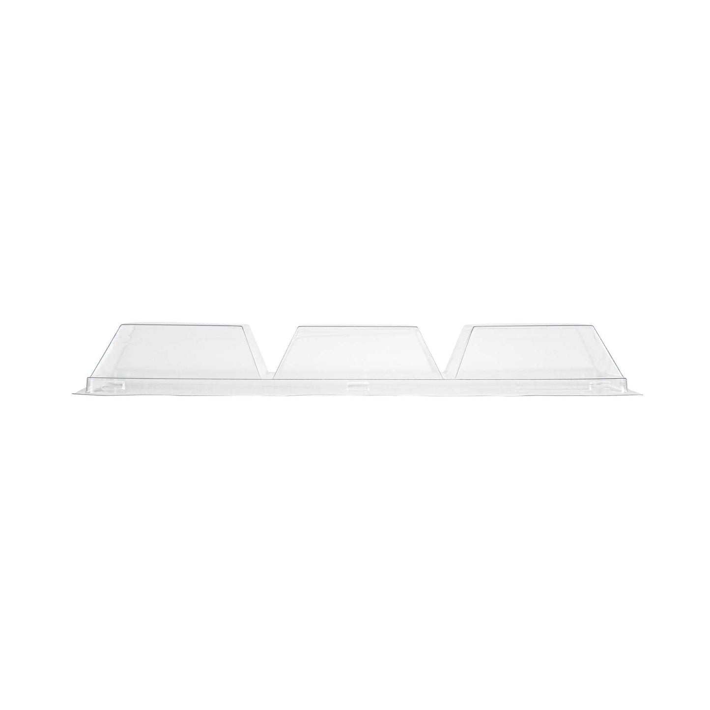 Mini Serve Rectangle Clear Plastic Lid - Fits Terzetto Plate - 100 count box