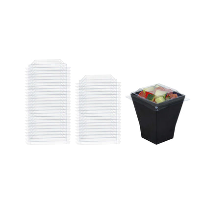 Mini Serve Square Clear Plastic Lid - Fits Bonito Cup - 100 count box