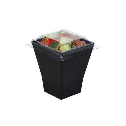 Mini Serve Square Clear Plastic Lid - Fits Bonito Cup - 100 count box