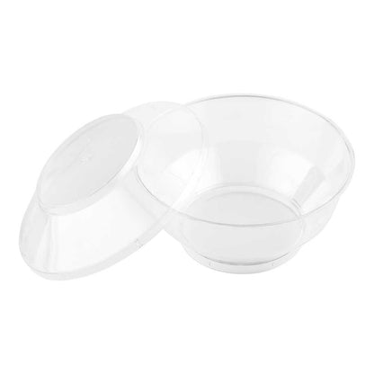 Mini Serve 6 oz Round Clear Plastic Large Deli Cup - with Lid - 4" x 3" x 4" - 10 count box