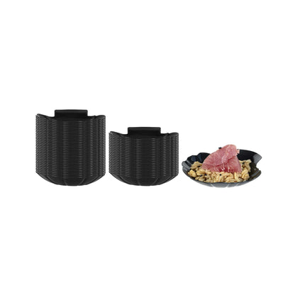 Mini Serve Black Plastic Shell Plate - 3 1/4" x 3 1/4" x 1/2" - 25 count box