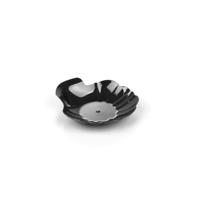 Mini Serve Black Plastic Shell Plate - 3 1/4" x 3 1/4" x 1/2" - 100 count box