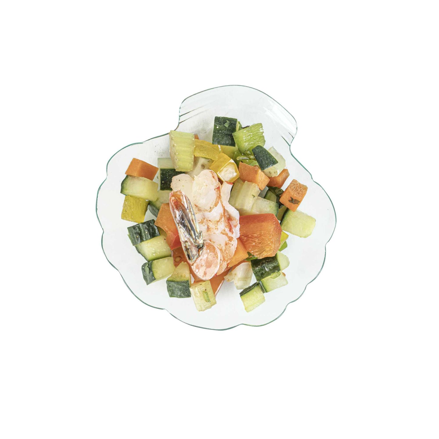 Mini Serve Seagreen Plastic Shell Plate - 3 1/4" x 3 1/4" x 1/2" - 100 count box