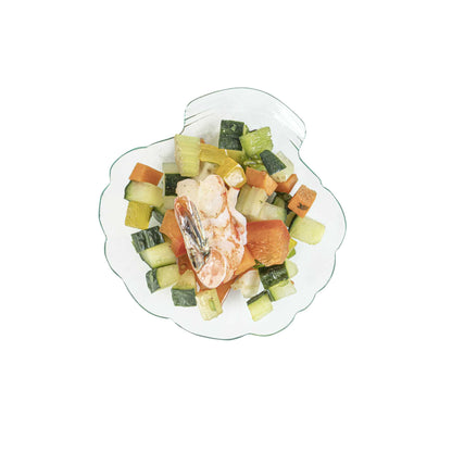 Mini Serve Seagreen Plastic Shell Plate - 3 1/4" x 3 1/4" x 1/2" - 100 count box