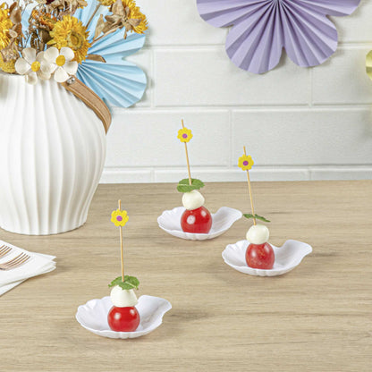 Mini Serve White Plastic Shell Plate - 3 1/4" x 3 1/4" x 1/2" - 100 count box