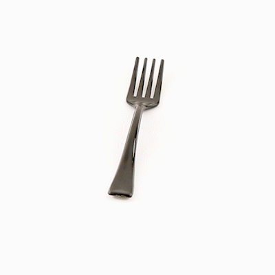 Mini Serve Black Plastic Mini Fork - 4" - 500 count box