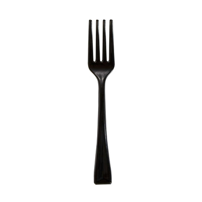 Mini Serve Black Plastic Mini Fork - 4" - 500 count box