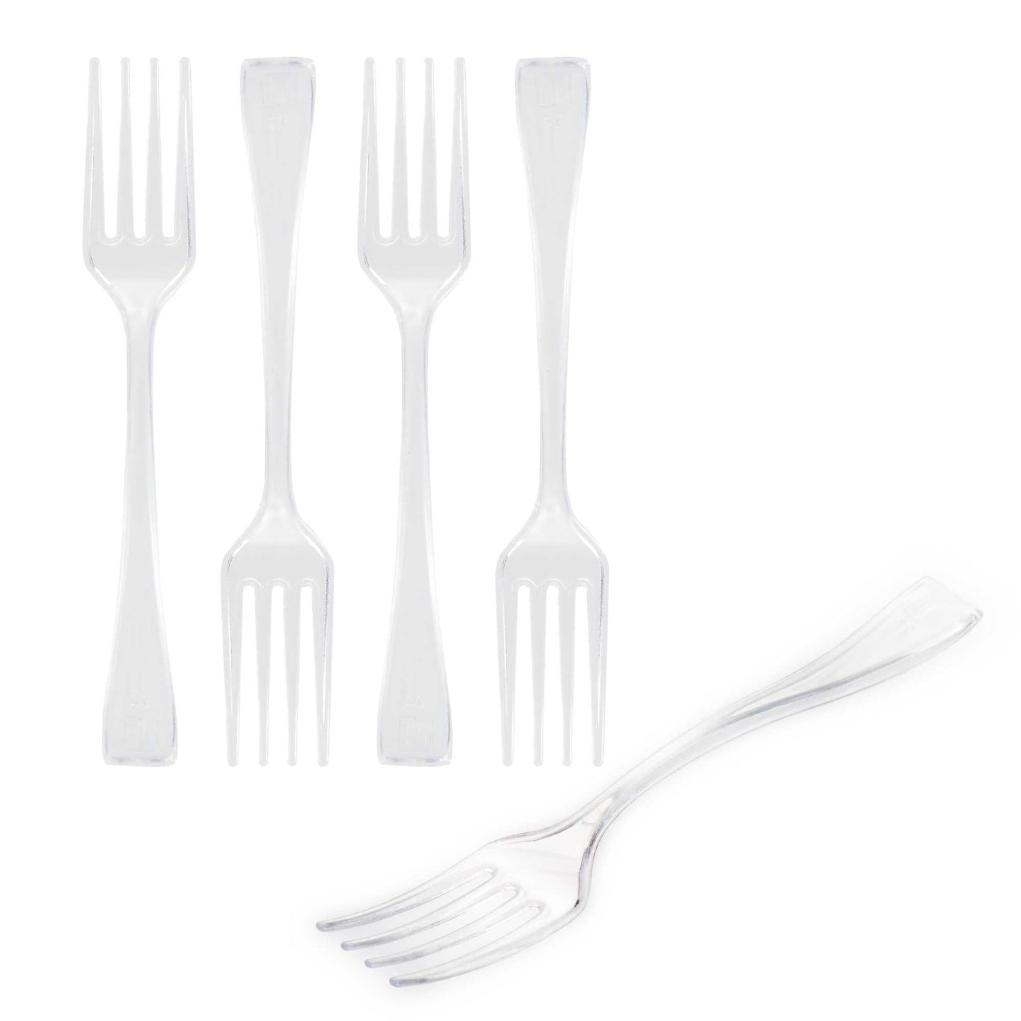 Mini Serve Clear Plastic Mini Fork - 4" - 100 count box