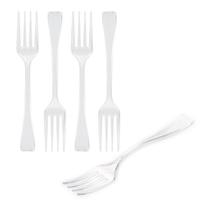Mini Serve Clear Plastic Mini Fork - 4" - 500 count box