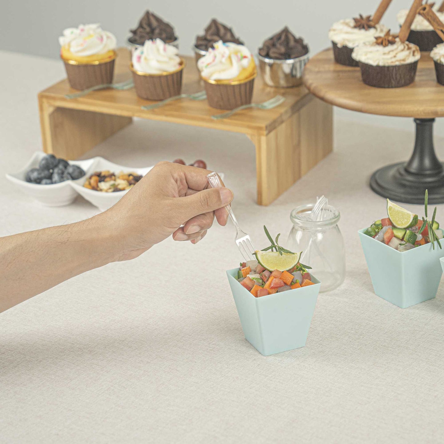 Mini Serve Clear Plastic Mini Fork - 4" - 500 count box