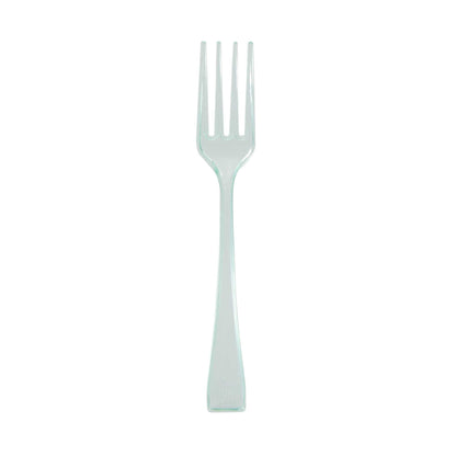 Mini Serve Seagreen Plastic Mini Fork - 4" - 100 count box