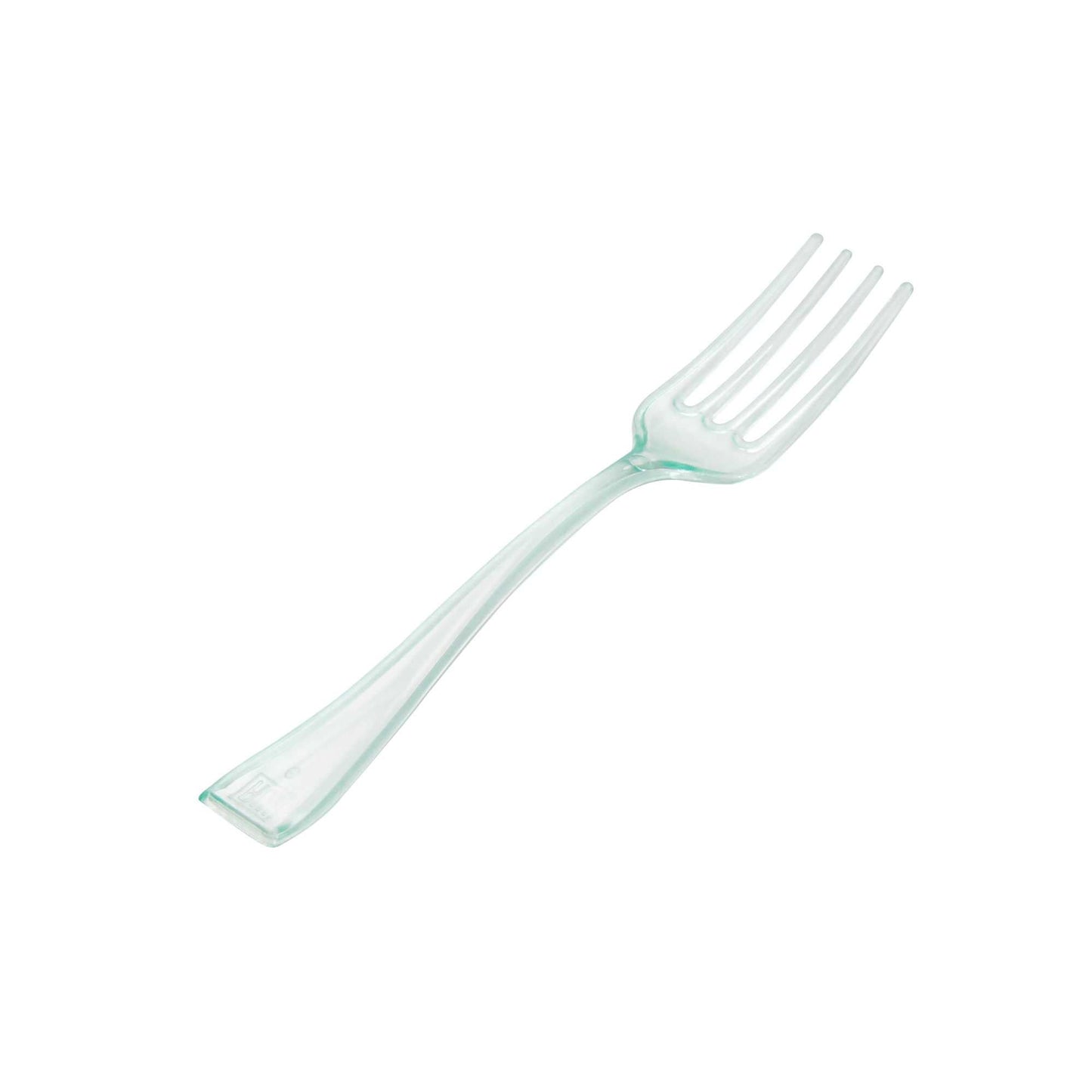 Mini Serve Seagreen Plastic Mini Fork - 4" - 100 count box