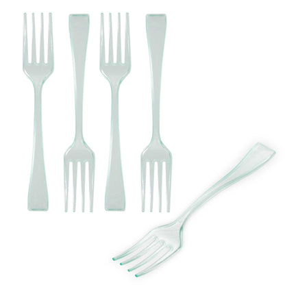 Mini Serve Seagreen Plastic Mini Fork - 4" - 500 count box