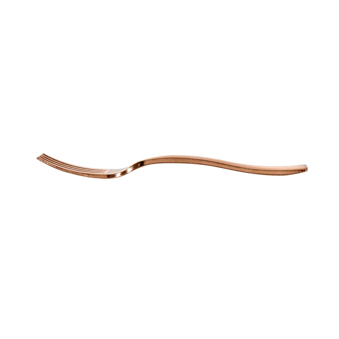 Mini Serve Rose Gold Plastic Mini Fork - 4" - 500 count box