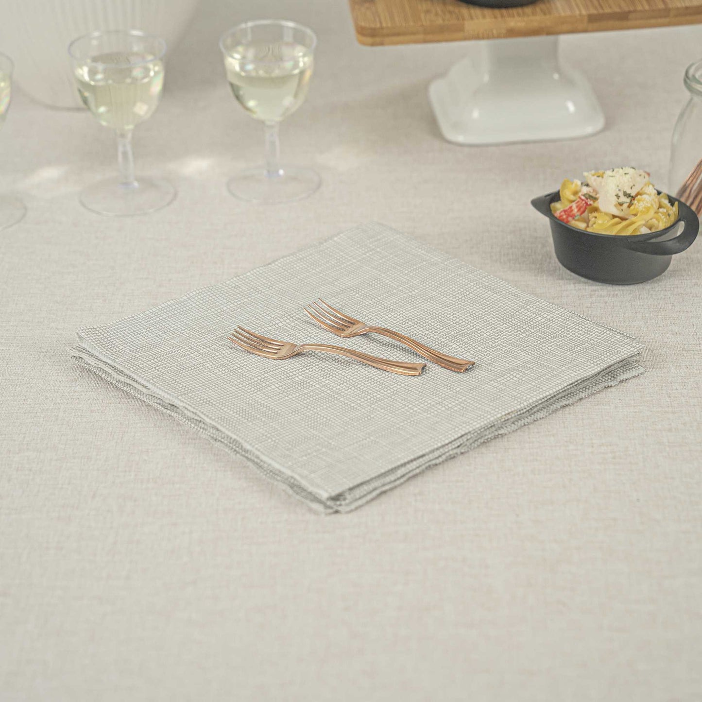 Mini Serve Rose Gold Plastic Mini Fork - 4" - 500 count box