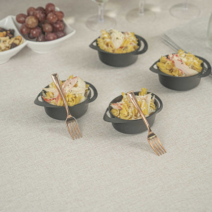 Mini Serve Rose Gold Plastic Mini Fork - 4" - 500 count box