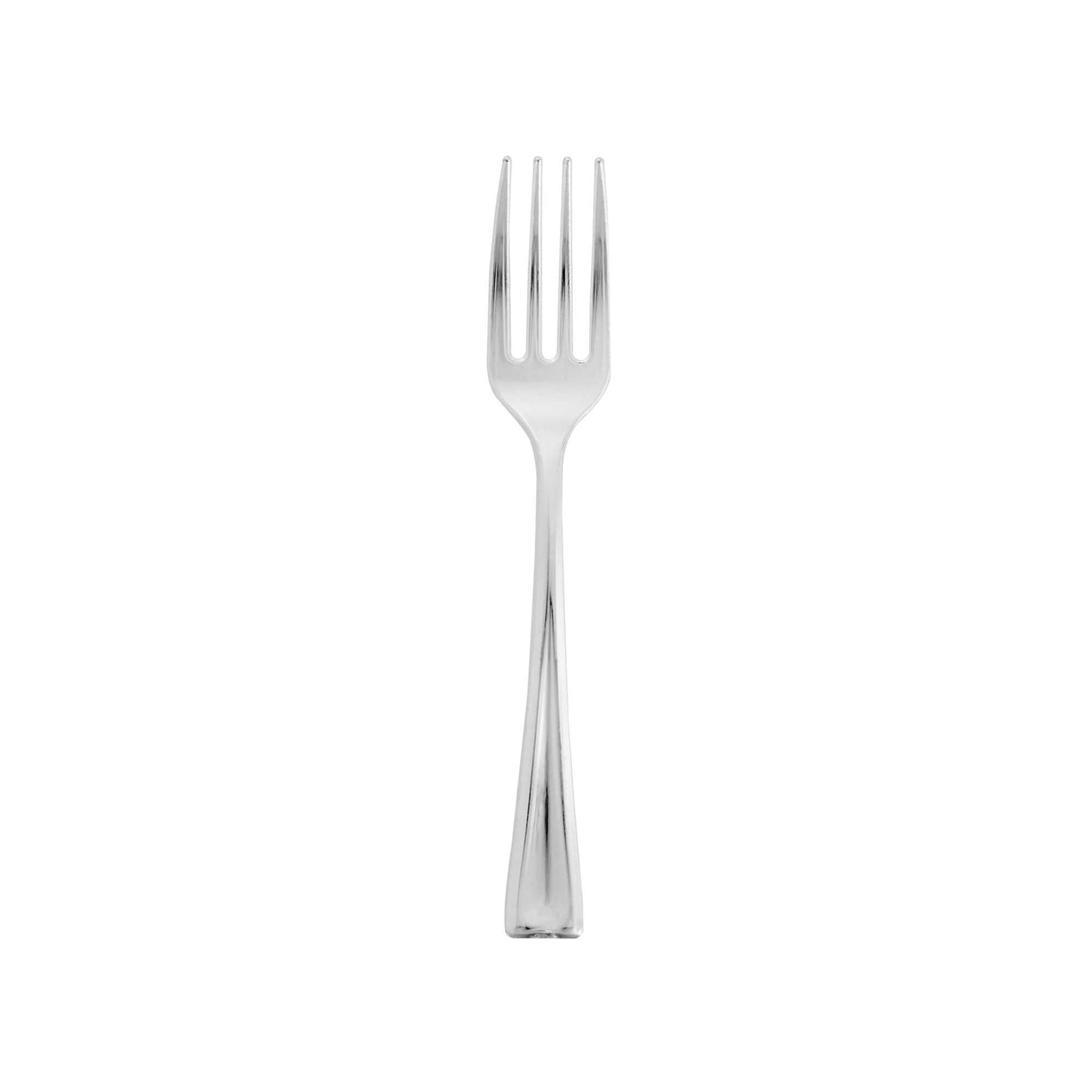 Mini Serve Silver Plastic Mini Fork - 4" - 100 count box
