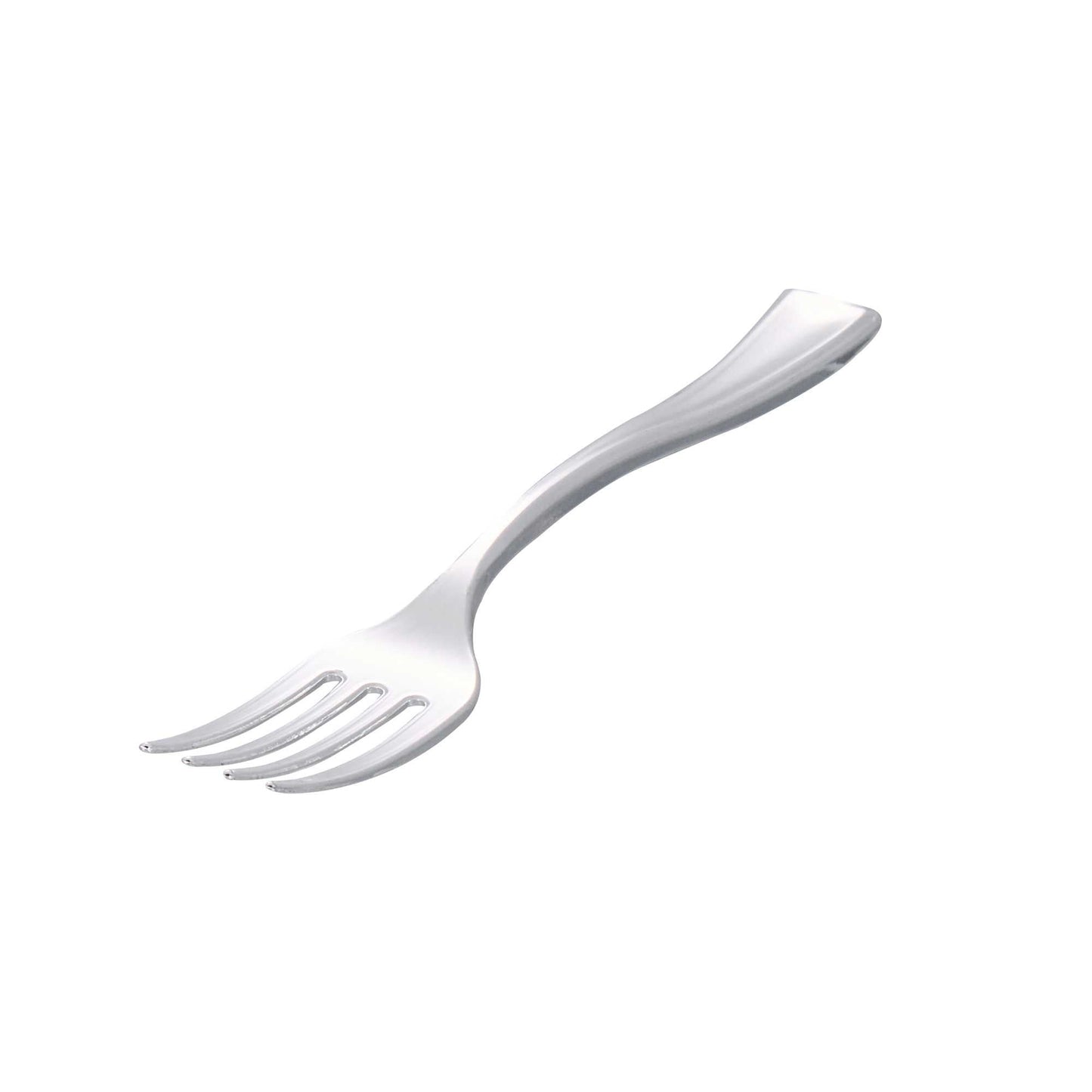Mini Serve Silver Plastic Mini Fork - 4" - 500 count box