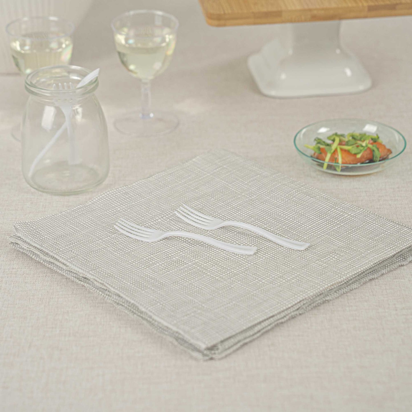 Mini Serve White Plastic Mini Fork - 4" - 100 count box