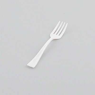 Mini Serve White Plastic Mini Fork - 4" - 100 count box