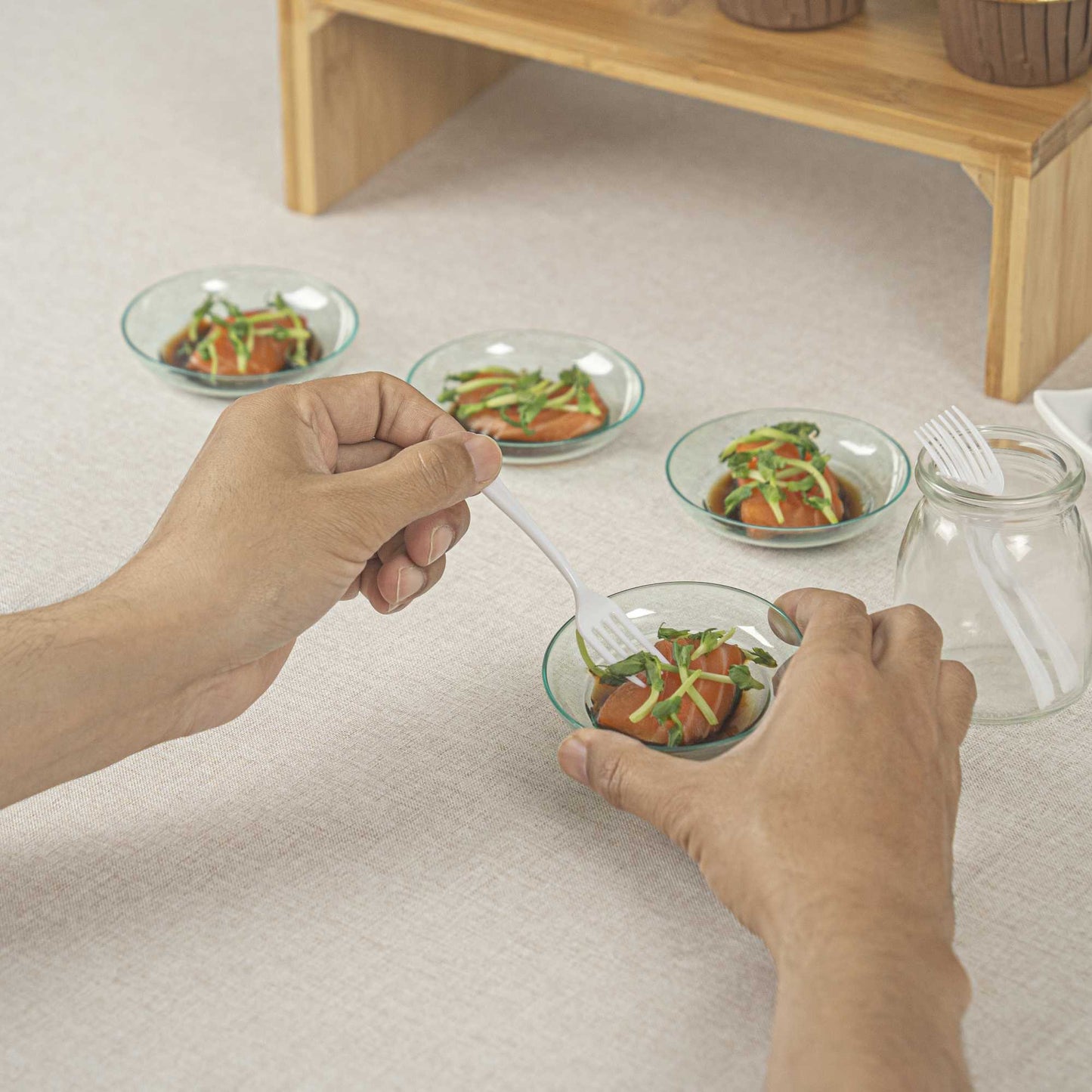 Mini Serve White Plastic Mini Fork - 4" - 100 count box