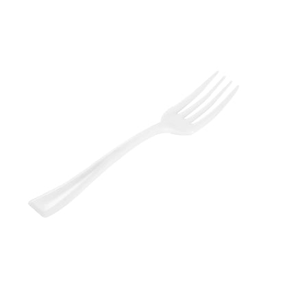 Mini Serve White Plastic Mini Fork - 4" - 500 count box
