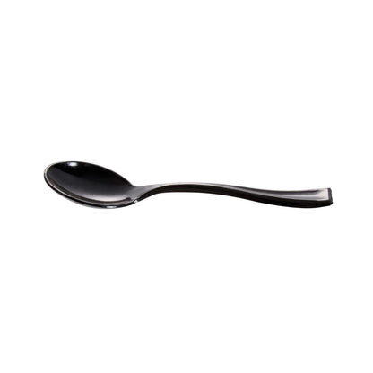 Mini Serve Black Plastic Mini Spoon - 4" - 500 count box