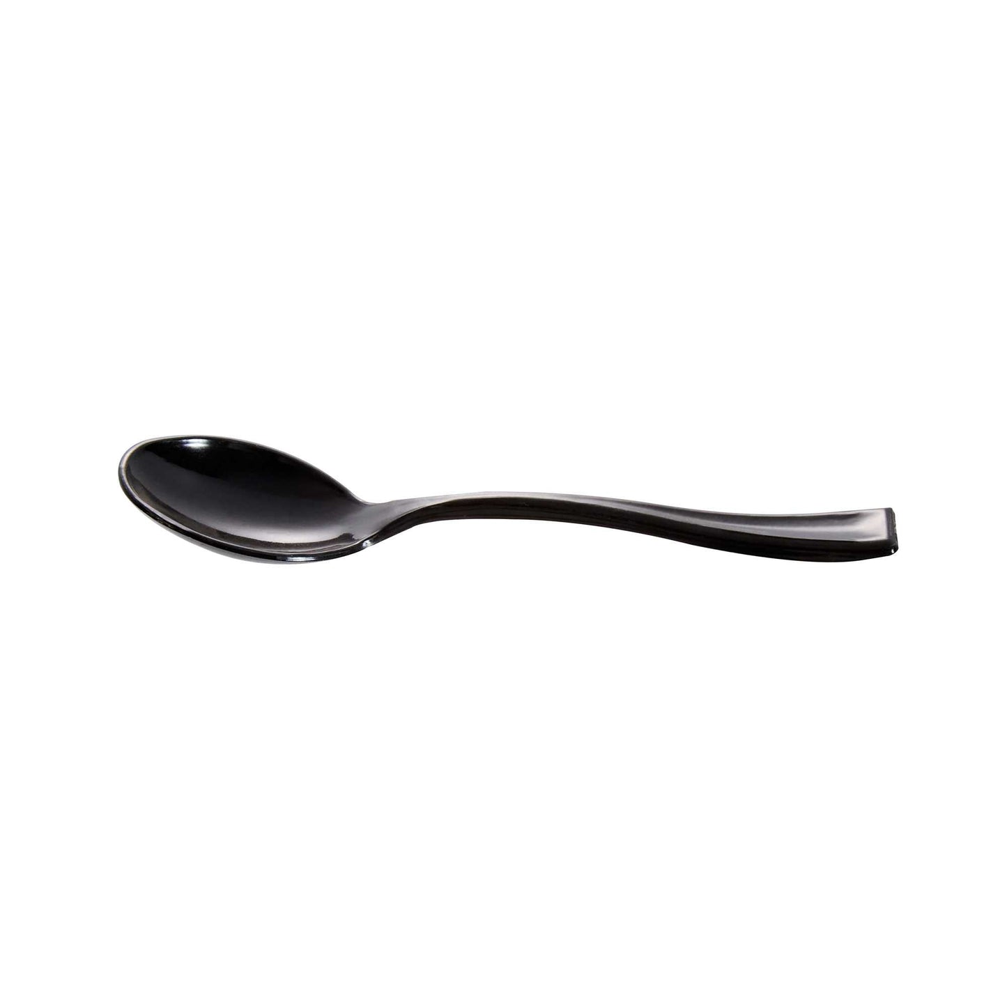 Mini Serve Black Plastic Mini Spoon - 4" - 100 count box