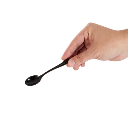 Mini Serve Black Plastic Mini Spoon - 4" - 100 count box