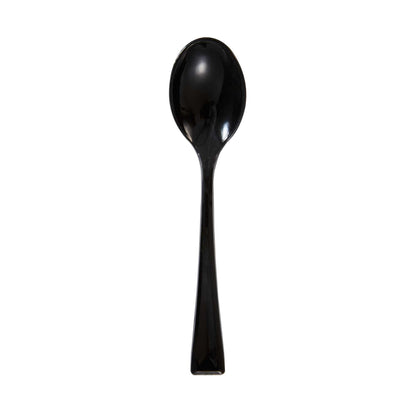 Mini Serve Black Plastic Mini Spoon - 4" - 100 count box