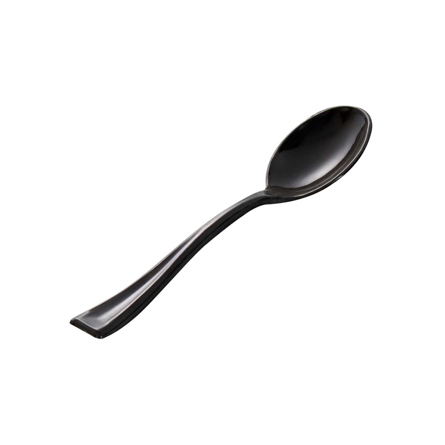 Mini Serve Black Plastic Mini Spoon - 4" - 100 count box