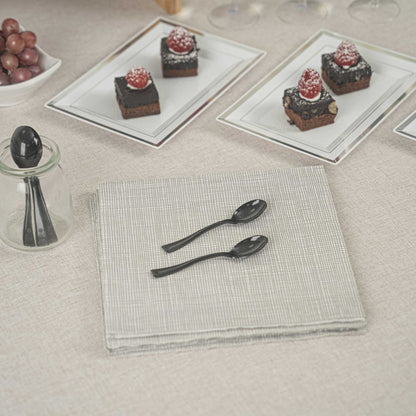 Mini Serve Black Plastic Mini Spoon - 4" - 100 count box
