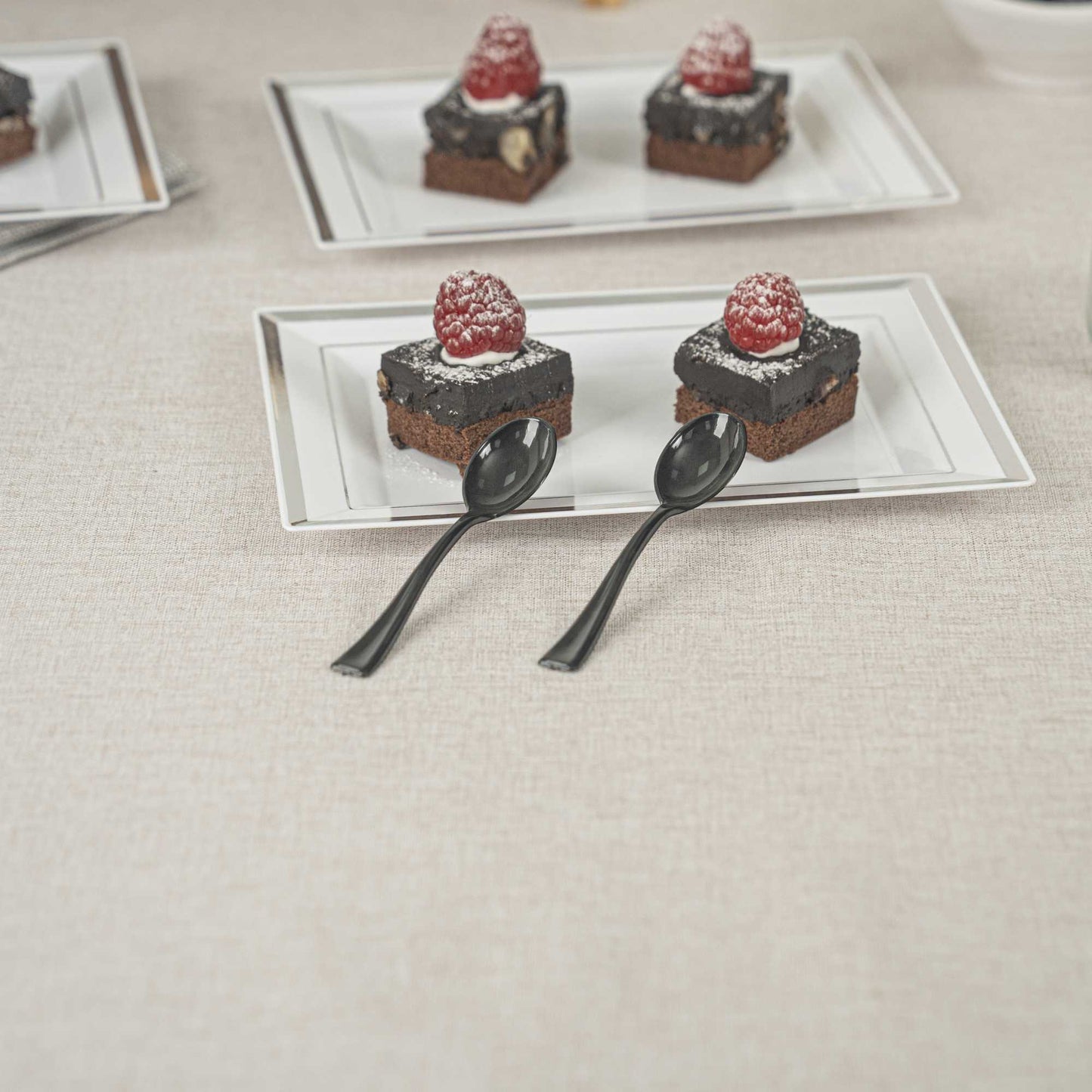 Mini Serve Black Plastic Mini Spoon - 4" - 500 count box