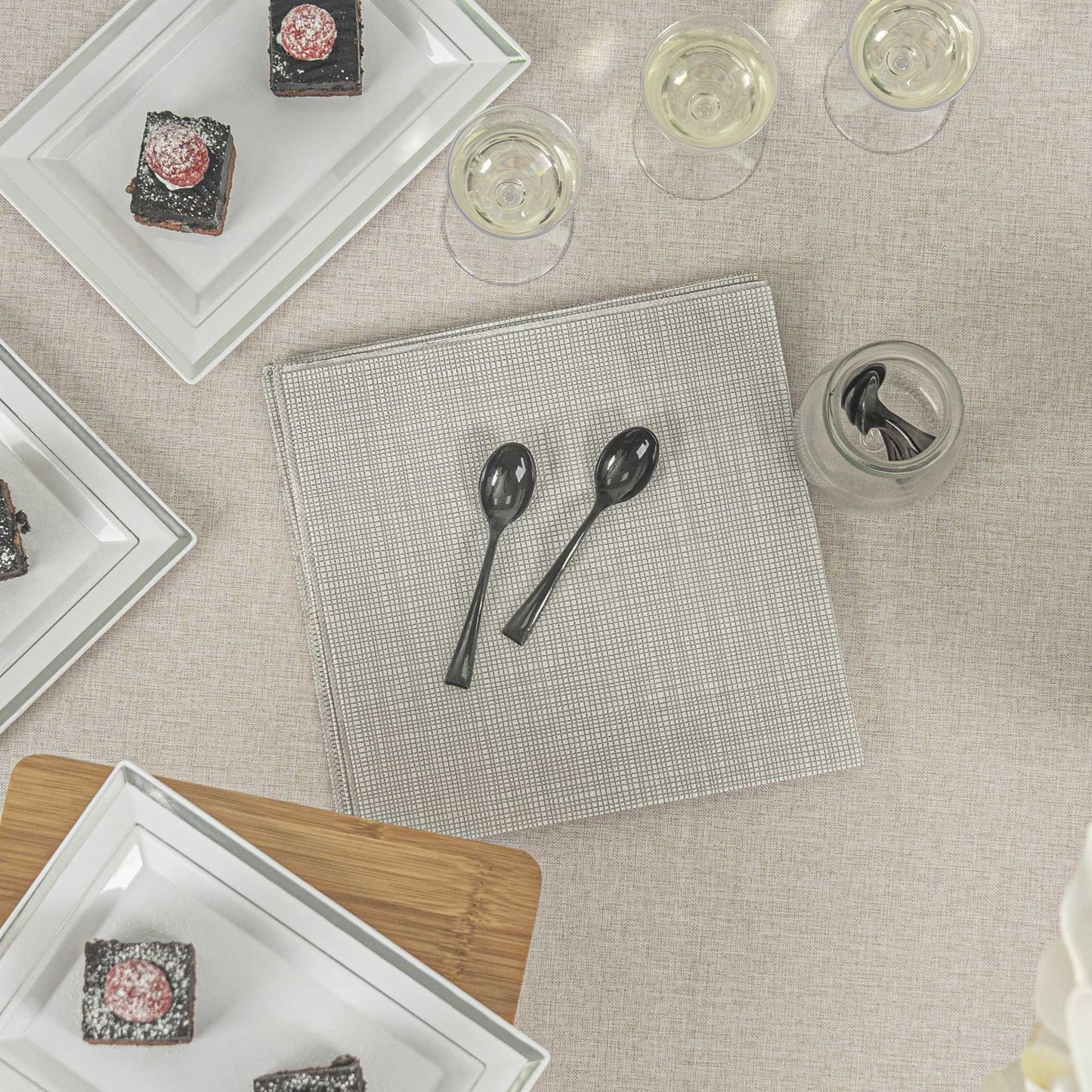 Mini Serve Black Plastic Mini Spoon - 4" - 500 count box