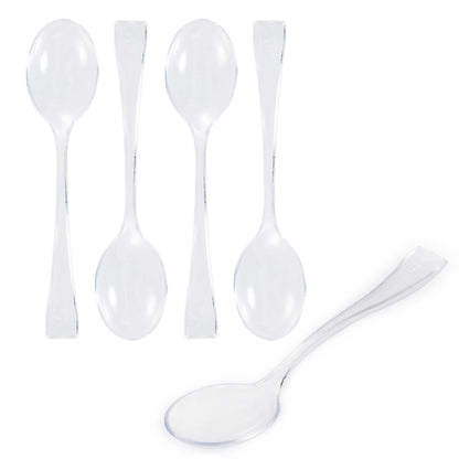Mini Serve Clear Plastic Mini Spoon - 4" - 100 count box