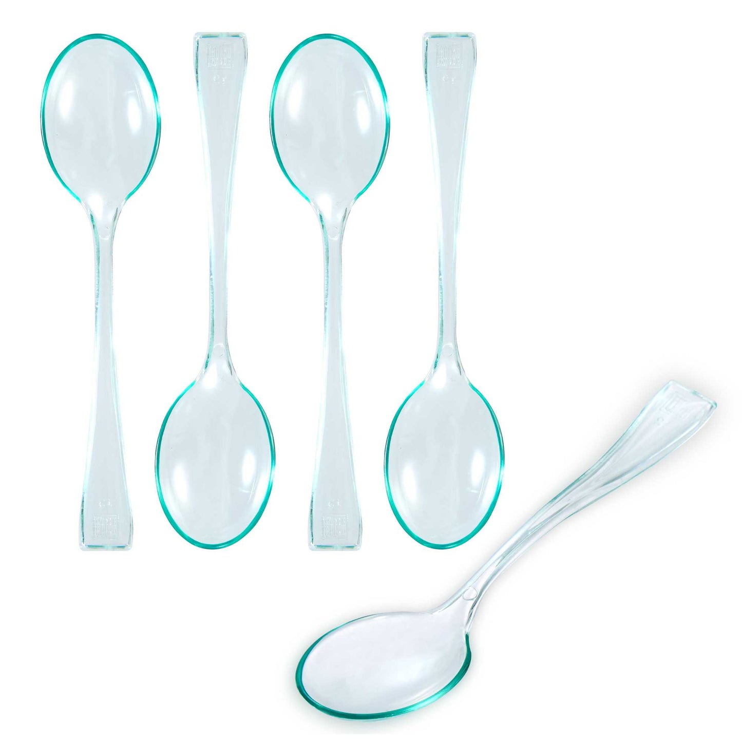 Mini Serve Seagreen Plastic Mini Spoon - 4" - 100 count box
